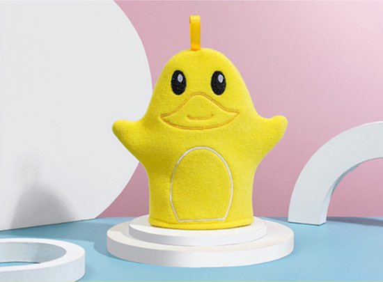 Washand voor baby en kinderen - Eendje - Washandjes - Washandschoen - Washand baby - Douche handschoen - Washandje - Geel van Merkloos