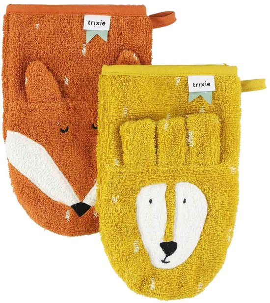 Washandje 2-pack | Mr. Lion - Mr. Fox