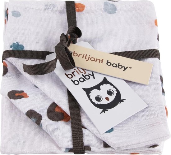 Washandje Hydrofiel 17 x 20 - Africa - Blue - Briljant Baby - 3 Stuks van Briljant Baby
