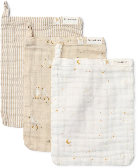 Washandjes set - Beige - Newborn Naturals - Little Goose