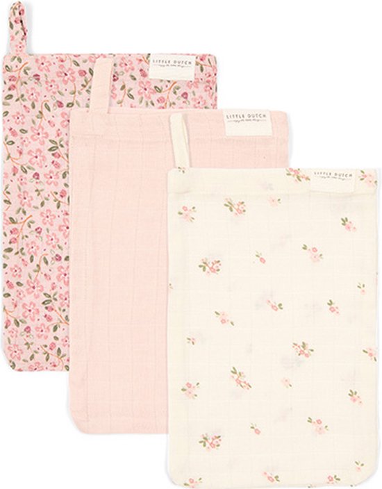 Washandjes set - Roze - Fairy Garden van Merkloos