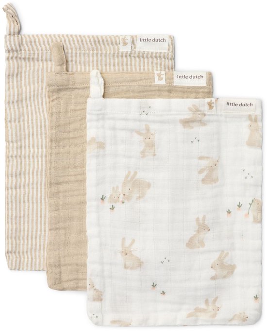 Washandjes set - Wit - Newborn Naturals - Baby Bunny