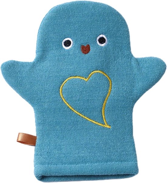 Wasklopjes voor kinderen - Baby badwanten - Zachte huidverzorging - Dierenontwerp - 26 x 15 cm - Blauw