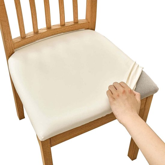 Waterdichte en Elastische Stoelhoezen voor Eetkamerstoelen - PU Leer van Merkloos