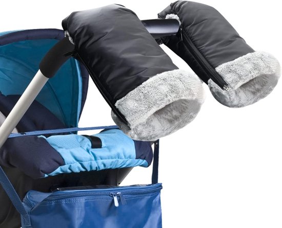 Waterdichte en winddichte handwarmers voor kinderwagens - Met warme fleece en katoen, universele maat, eenvoudig te bevestigen van Merkloos