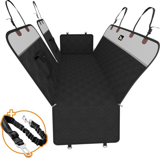Waterdichte Hondendeken Auto Achterbank - Deelbare Autohoes Honden met Zijbescherming - Veiligheidsgordel - Krasbestendig - Antislip - 2 Zakken - 146x135 cm van Pet Perfect
