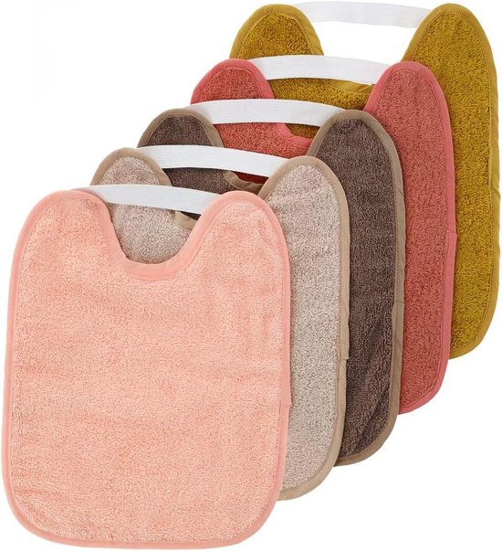 Waterdichte slabbetjes met badstof rubber voor baby's - Aarde M - 2 stuks van Jollein