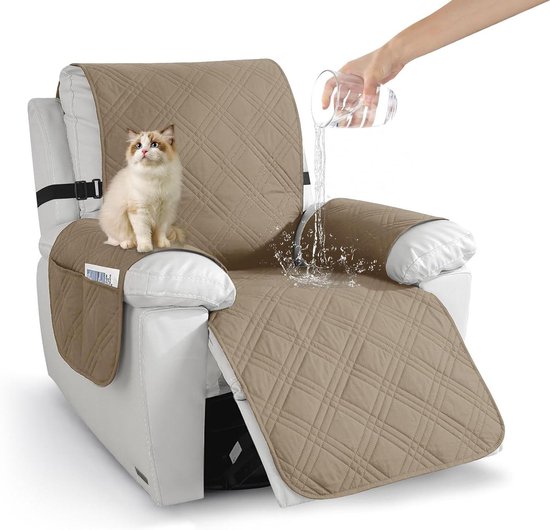 Waterdichte Stoelhoes met opbergzakken en Antislip - Beschermhoes voor Fauteuil met Armleuningbeschermer, Wasbaar - Stoelbekleding voor Relaxfauteuil en TV-fauteuil van Merkloos