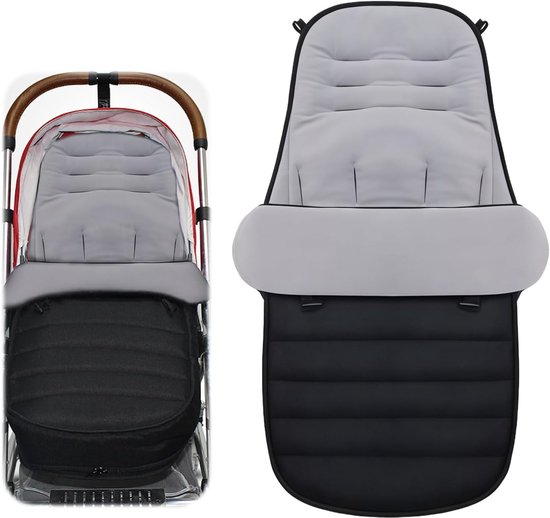 Waterdichte Voetenzak voor Buggy, Verwijderbare Voetenzak met Rits, Antislip Winter Voetenzak voor Baby's, Geschikt voor Alle Kinderwagens - Zwart van Merkloos