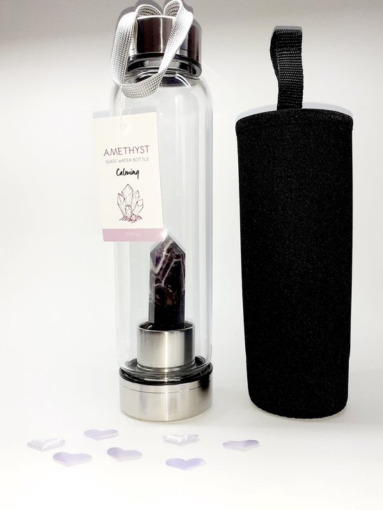 Waterfles Drinkfles Amethist Moederdag Verjaardag Gezond Spiritueel Kado Cadeau van LanaMoon