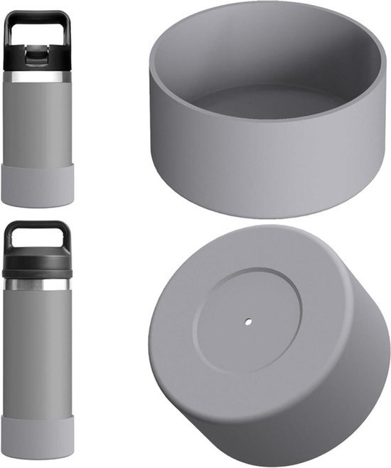 - Waterfleshoes 2-pack - Siliconen flesbeschermer - Grijs - Antislip - Geschikt voor diverse YETI flessen 12oz-25oz
