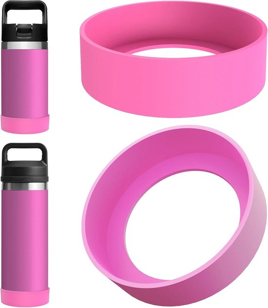 Waterfleshoes voor Kinderen - Silicone Bescherming voor 12oz en 20oz Flessen (2-Pack) - Roze, Duurzaam en Flexibel