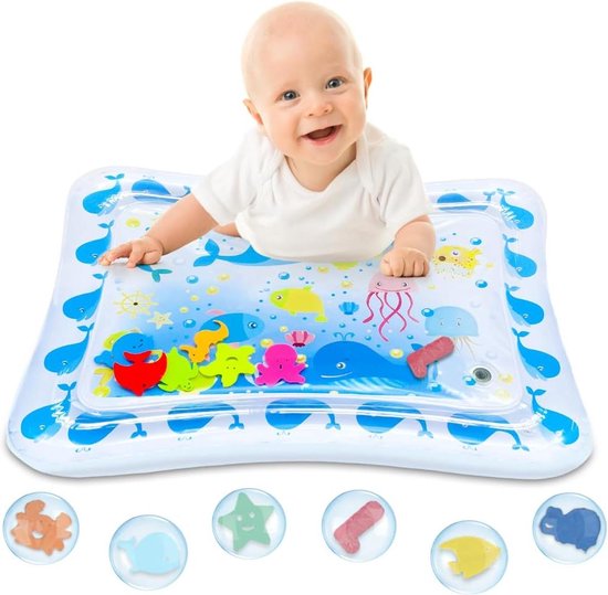 Watermat voor Baby's - Opblaasbare Buiktijd Mat - Zintuiglijke Speelmat voor Baby's - Peuters - Pasgeboren Jongens Meisjes - Cadeaus voor 3 6 9 Maanden Waterspeelmat van LittleTikes
