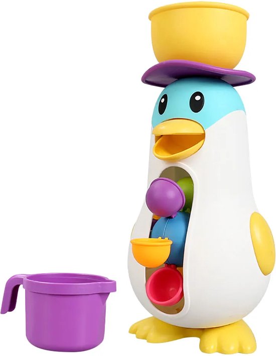 Waterrad - Badspeelgoed - Watermolen Pinguin - Waterwheel Penquin - Kinderspeelgoed - Waterpret van Zunny