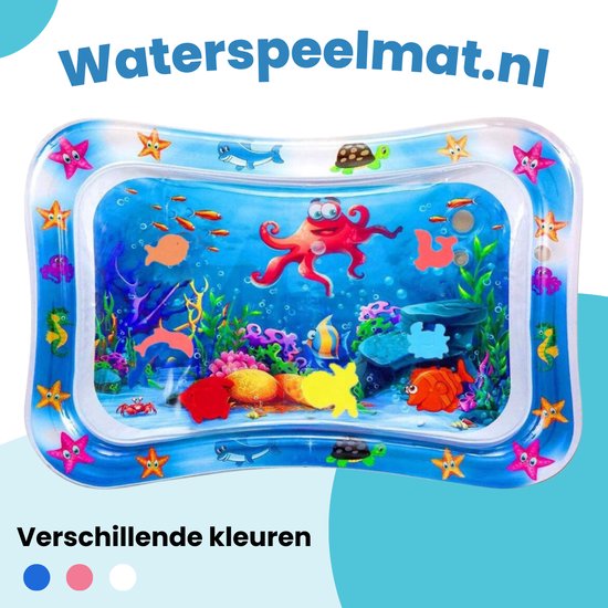 Waterspeelmat Met Figuurtjes - Waterspeelmat Baby - Watermat Baby - Origineel Kraamcadeau Voor Jongen En Meisje - Babyshower Cadeau - Blauw van Toi-Toys