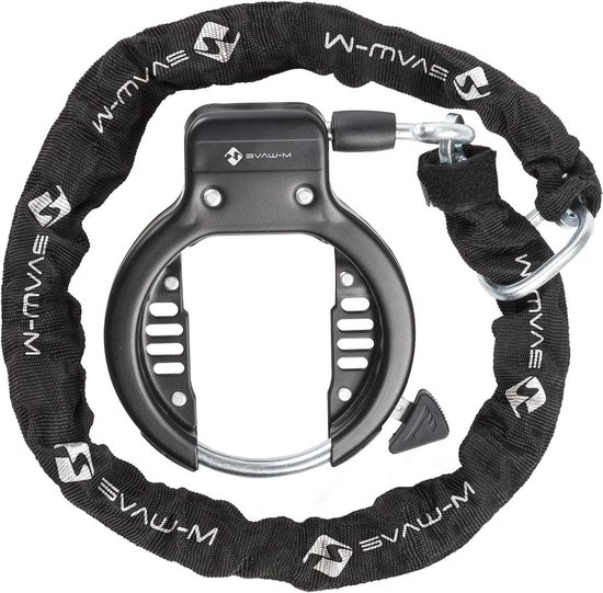 Wave Ringchain hangslot met ketting - volwassenen - uniseks - zwart - hoge kwaliteit Frame lock van WAVE