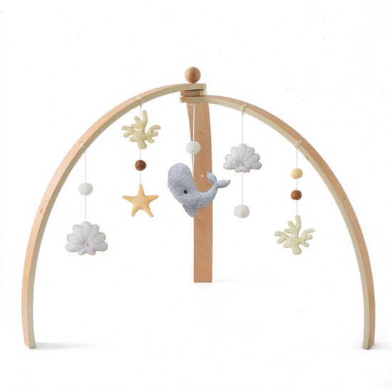 Wavy Dreams - Baby Gym Pearl - Hout & Vilt - Inklapbaar - Vanaf 0 jaar van Wavy Dreams