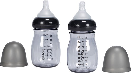We-Too Standaardfles - 260 ml - Black - 2-pack van We-Too