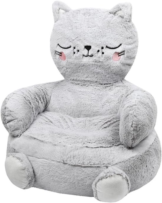 WEB2O Kinderfauteuil Kat - Zachte Poefstoel - 45 cm van WEB2O
