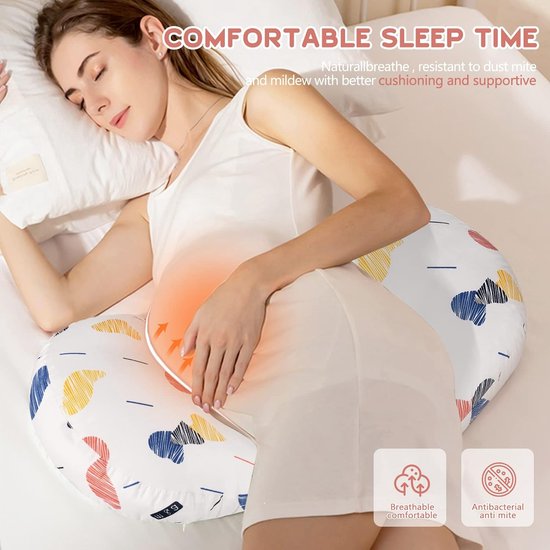 Wedge zwangerschapskussen, U-vormig zwangerschapskussen om te slapen, V-kussens dubbele wig katoenen kussen voor volwassenen, vrouwen slaapkussen ondersteuning voor rug, heupen, benen (A) van Litthing