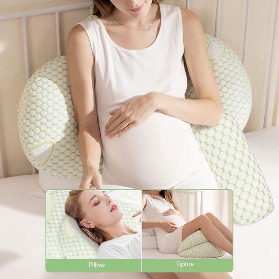 Wedge zwangerschapskussen, U-vormig zwangerschapskussen om te slapen, V-kussens dubbele wig katoenen kussen voor volwassenen, vrouwen slaapkussen ondersteuning voor rug, heupen, benen (B) van Joynox