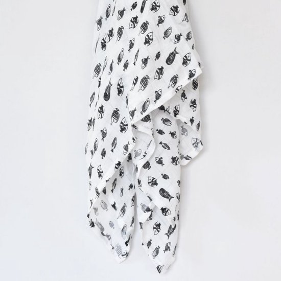 Wee Gallery - Organic swaddle - tetradoek vissen van Wee Gallery