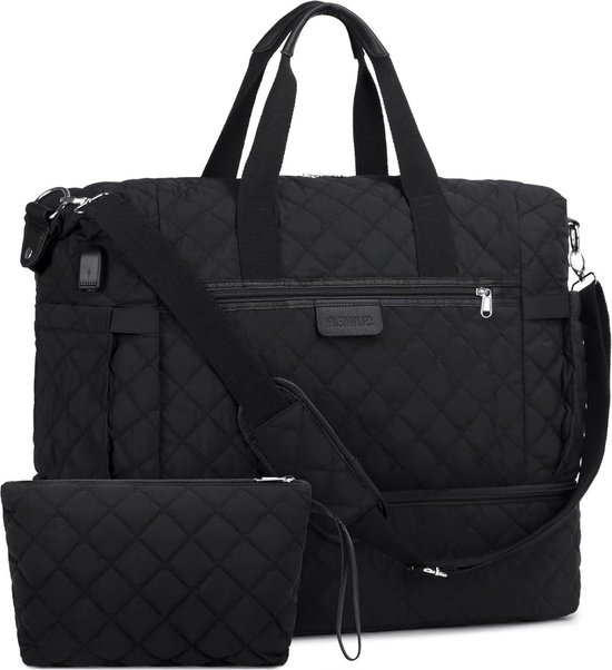 Weekendtas voor dames - Grote reistas met schoenenvak - Kliniektas voor geboorte - Sporttas - Gymtas - Duffle bag - Mommy bag met toilettas en laptopvak van Miss Lulu