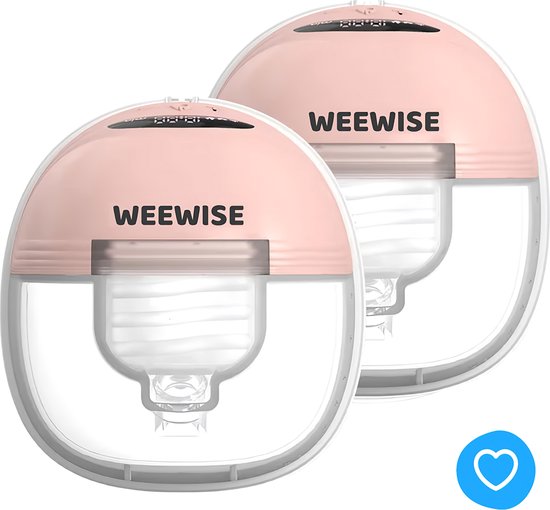 Weewise Milk Elektrische Draadloze Borstkolf - Borstkolf- Elektrische Borstkolf - Handsfree Borstkolf - Borstkolf Electrisch Set - Draadloze Borstkolf - Breast Pump - Draagbaar - Handsfree & Draagbaar - BPA-Vrij - Dubbele Borstkolf - Incl. 4 maten van Weewise