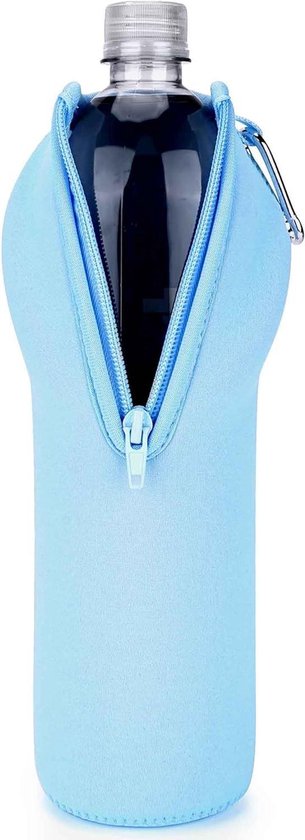 Wegwerp Waterfleshoes met Afsluitbare Rits Compatibel met 33.8 Fl Oz Flessen - Neopreen - Lichtblauw - Geïsoleerd - Smartwater - LIFEWTR - Geschikt voor Wegwerpflessen