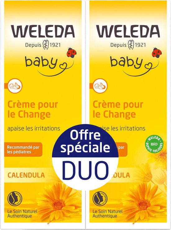 Weleda Baby Calendula Luierwisselcrème Set van 2 x 75 ml van WELEDA