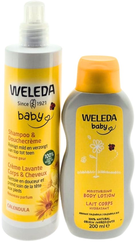 Weleda Kraamcadeauset Douche 2in1 - Bodylotion – Luxe Badset | Verwen Cadeauset | Wellness Geschenk voor Iedereen van Merkloos