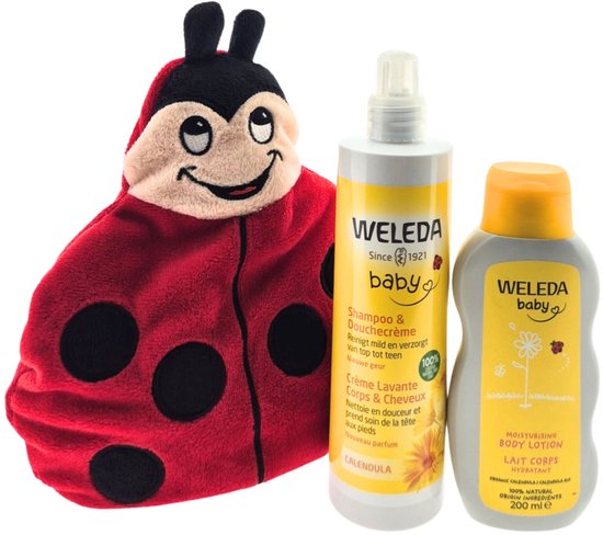 Weleda Kraamcadeauset Verzorging met Warmteknuffel Lieveheersbeestje – Luxe Verzorgingsset | Wellness Giftbox | Verwen Cadeaupakket voor Iedereen