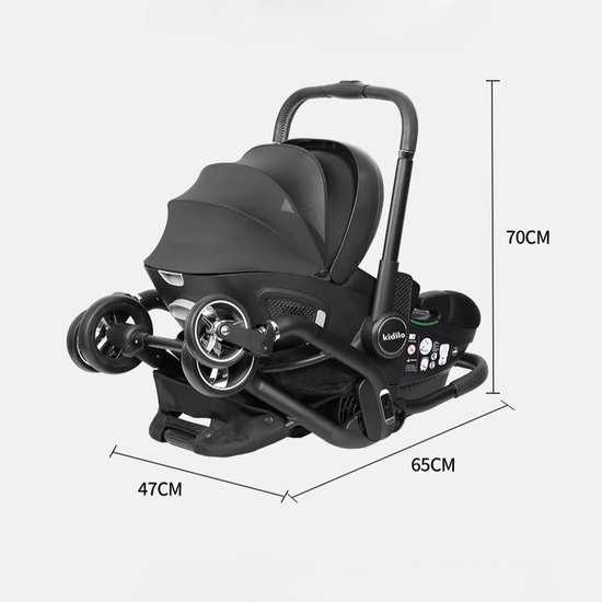 Wentink Mo buggy - Kinderwagen 3 in 1 - Kinderwagen speelgoed - Kinderwagen pop - Draagbare Kinderautostoel Luxe Opvouwbare