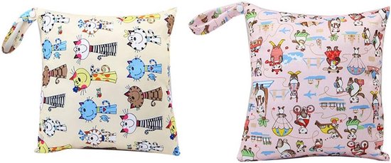 Wet Dry Bag, Hanging Diaper Storage Bag, Diaper Bag for Babies Waterproof Bag with Zipper Washable Reusable Baby Cloth Wet Bag for Travel, Swimwear, W