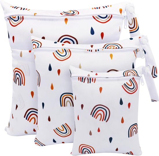 Wetbag - Waterdichte Tas - Herbruikbare Zak met Rits - Voor Zwemkleding, Sportkleding of Luiers - Wasbaar en Lekvrij - 3 Stuks - Wit - van Imperatoris