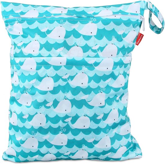 Wetbag wetbag herbruikbaar, luiertas wetbag, wetbag luiertas voor babyluiers, vuile kleding en andere accessoires, (medium, schattige walvis) van Fabulous Jolly