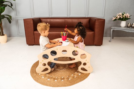 W&H houten schommeltoestel en kindertafel - Kindermeubels - Peuter tafel en stoel - speelmeubel -Kindertafel voor 2-8 jaar van W&H