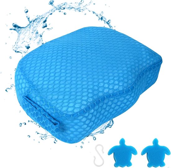 Whirlpools - Spa Kussen - 40*30.5*12 CM - Spa Zitverhoger - Badkussen - Badkussens voor in Bad - Hottub Accessoires - Geschikt voor Spa, Jacuzzi, Hottub - Uitwasbaar - Blijft op Bodem - Inclusief haken en een schildpadspeeltje van Merkloos