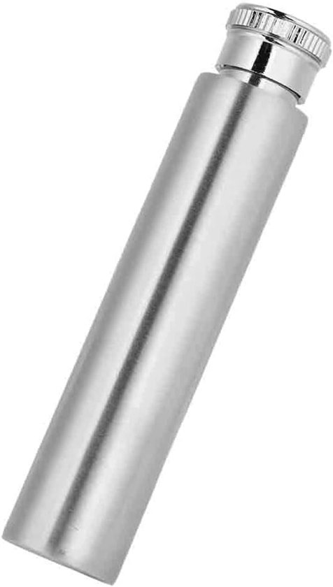 Whiskey doos Rvs Draagbare Whiskey Likeur alcoholdoos Pocket wijndoos Buis Gepolijst Ronde Buissigaar Kleine Kruik 1oz, zilver.