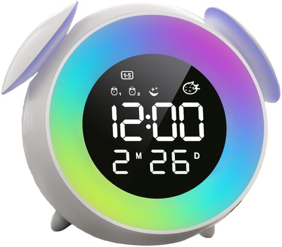 White-Label® Kinderwekker - Digitale Wekker Slaapkamer - Slaaptrainer Kinderen - paars van White-Label®