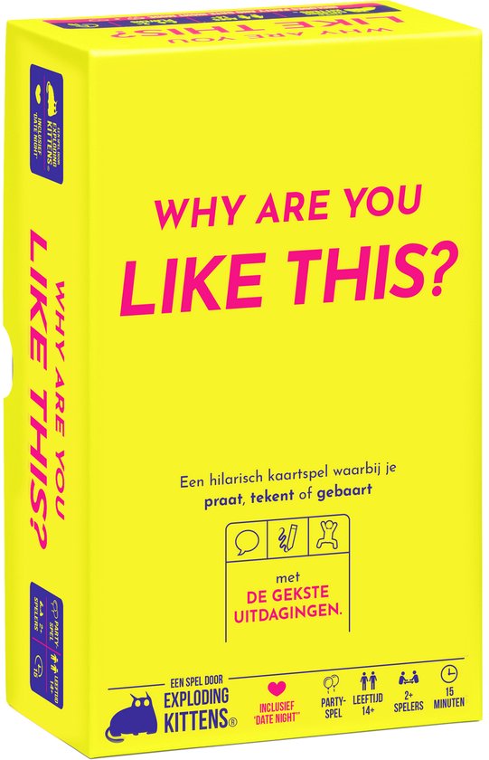 Why Are You Like This? - Hilarisch Nederlandstalig Partyspel - Speel met 2 Personen of in Teams - Vanaf 14 jaar - Exploding Kittens van Exploding Kittens