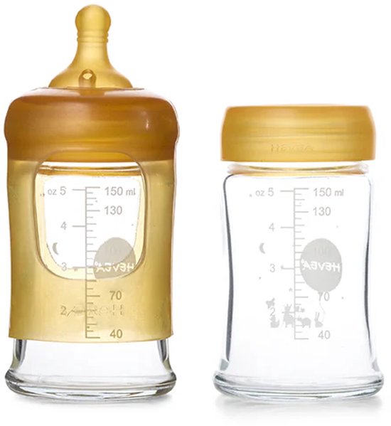 Wide Neck Baby Glass Bottles Two-Pack 150ml/5oz