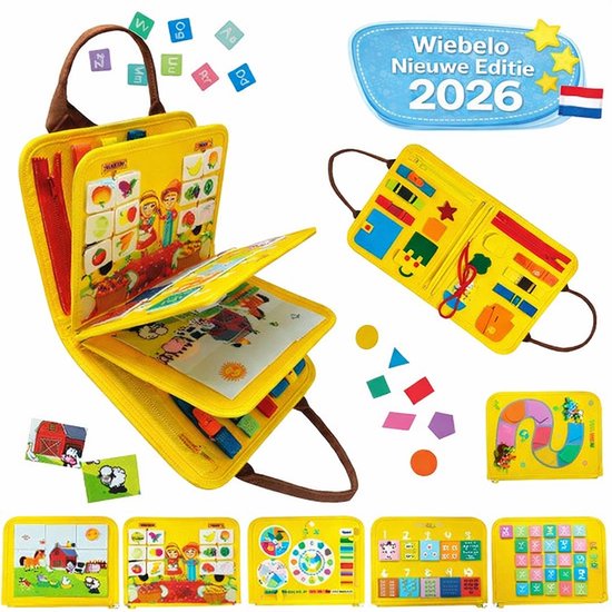 Wiebelo Montessori Activiteitenboek - Sensorisch Speelgoed - Busy Board - Activiteitenbord - Doeboek - Busy Book van Wiebelo