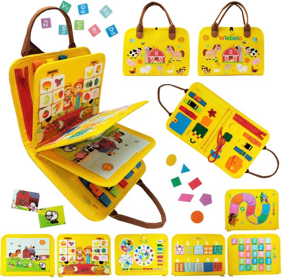 Wiebelo - Montessori Speelgoed - Busy Board - activiteitenboek - activiteitenbord - doeboek - busy book van Merkloos