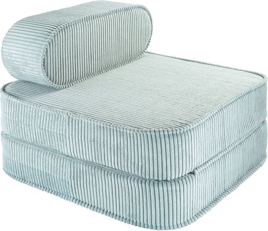 Wigiwama Corduroy Flip Chair / Slaapfauteuil - 65x60x25cm - Peppermint Green van Wigiwama