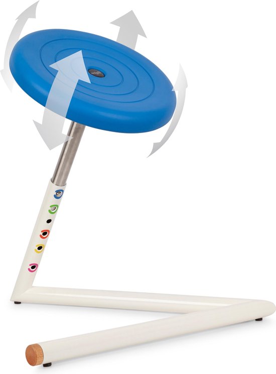 Wigli Junior Soft Seat - Ergonomische stoel met kantelbare zitting voor (wiebel)kinderen - In hoogte verstelbaar - Blauw van Merkloos