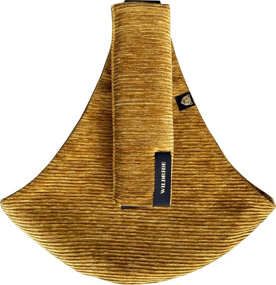 Wildride® Kinderdrager Ribfluweel Goud - Lichtgewicht & Draagbaar - Heupdrager Voor Kinderen van 9 Maanden tot 4 Jaar - Draagzak voor Baby en Peuter - Baby Carrier - Tot 20 kg