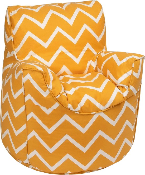 Wildwood Kinderstoel voor peuters, comfortabel kindermeubilair, zachte kinderveilige zitting, speelkamerbank, ergonomisch gevormde zitzak (Zigzag) van Milliard