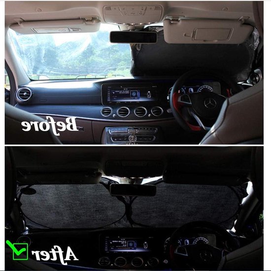 Windscreen Sun Shade Folding Sun Protection - Universal Indoor Parasol for Car SUV Truck 160 x 90 cm - UV Protection van FrostGuard
