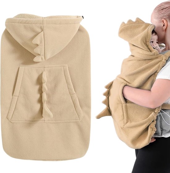 Winter draagzak - Kinder cape - Buiten wandelen - Winddichte dubbele stof - 76 x 63 cm - Kaki